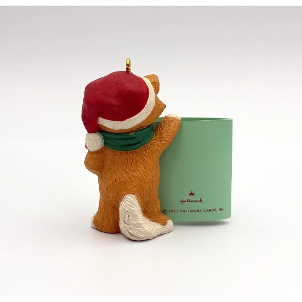 1992 Hallmark Keepsake Ornament Friendly Greetings Cat Card Pen QX504-1 Vintage